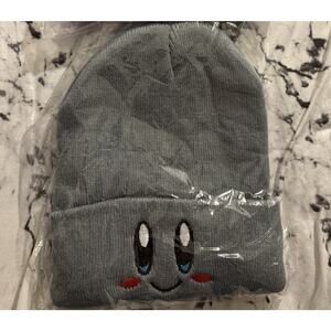Kirby Gray Knit Beanie Skully Hat Cap Unisex Adults And Kids